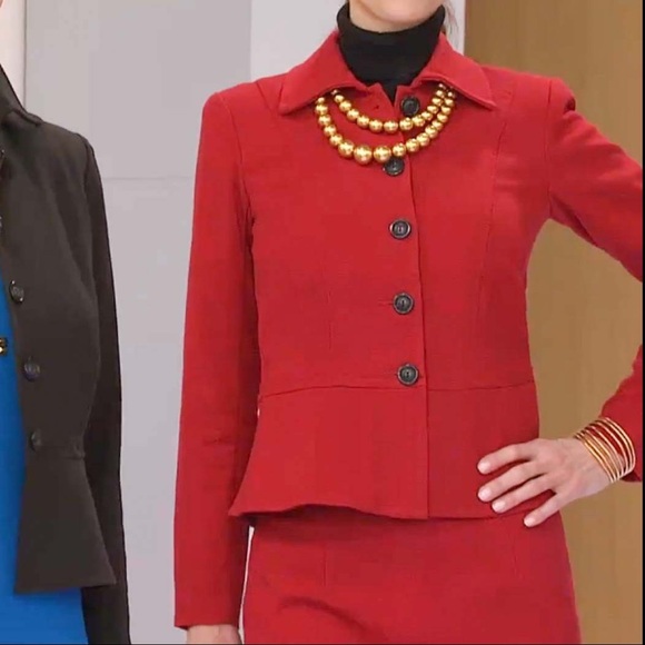 Linea By Louis Dell'Olio Button Up Long Sleeve Jacket, NWT 26W Brick Red A257280 - Picture 10 of 12